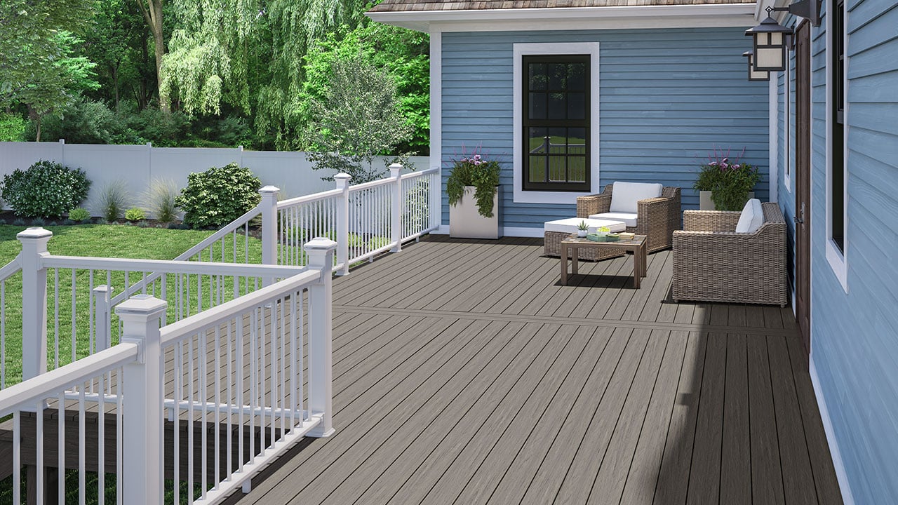 Venture Decking in Saltwater with Composite Rail in White